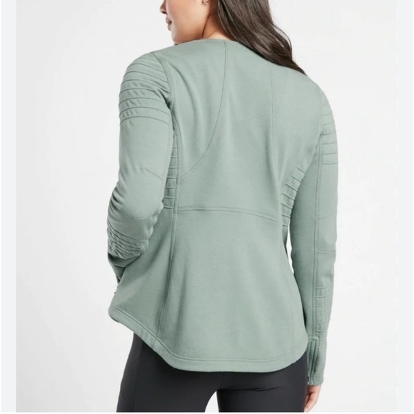 ATHLETA Moto Full Zip Sweatshirt Fleece Lined Athletic - Picture 5 of 15